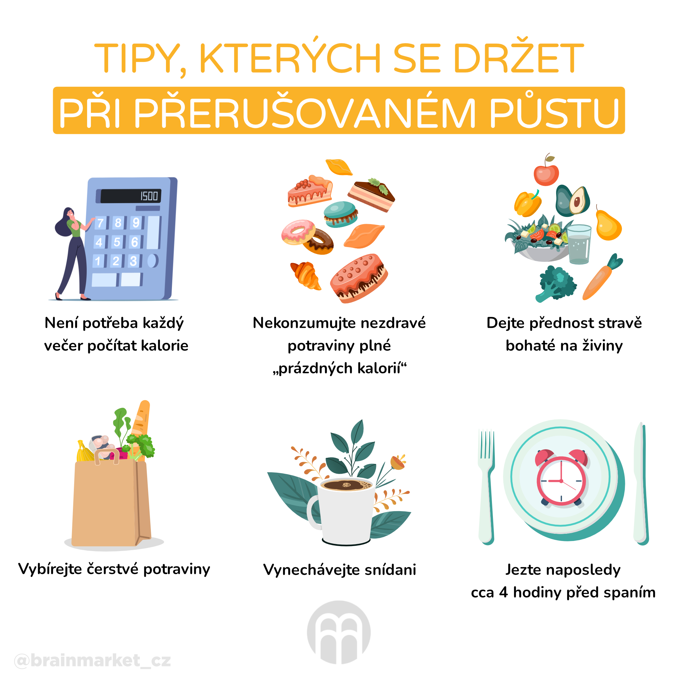 Tipy, kterých se držet při přerušovaném půstu_infografika_cz